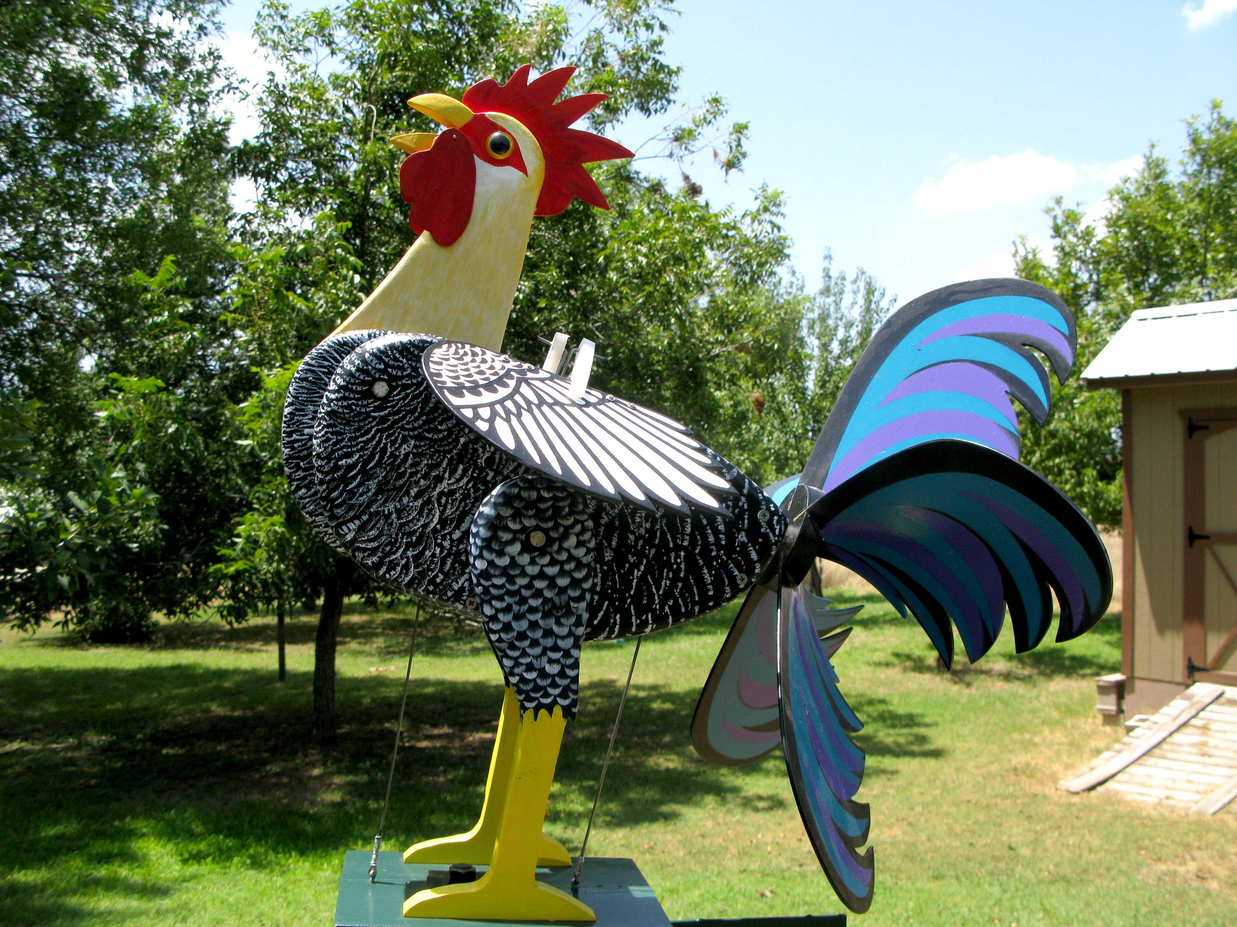 Crowing Rooster Whirligig Plans